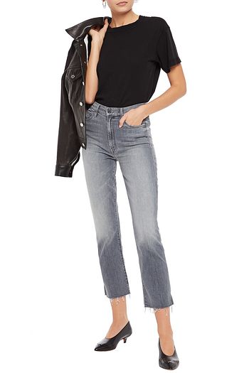 MOTHER The Rascal cropped high-rise straight-leg jeans