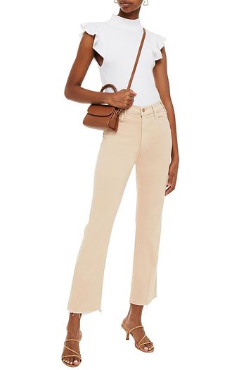 MOTHER The Hustler cropped high-rise bootcut jeans