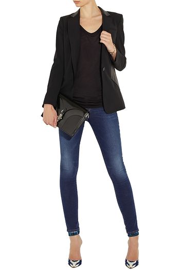 FRAME Le Skinny de Jeanne faded mid-rise skinny jeans