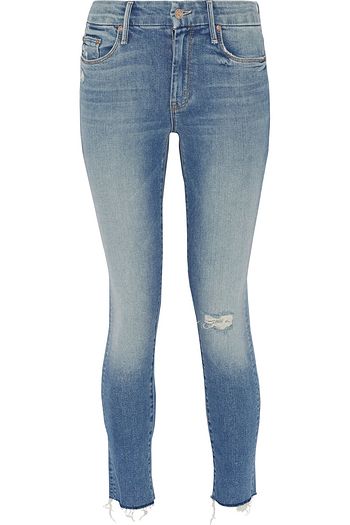 MOTHER Looker distressed mid-rise skinny jeans