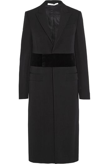 GIVENCHY Wool coat with velvet band detail