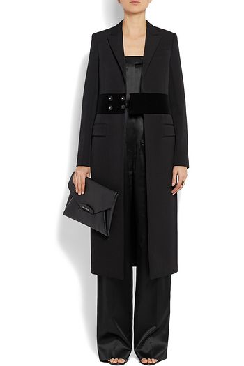 GIVENCHY Wool coat with velvet band detail