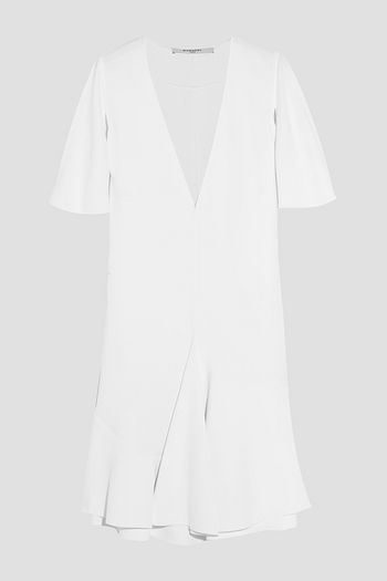 GIVENCHY Fluted dress in white stretch-crepe