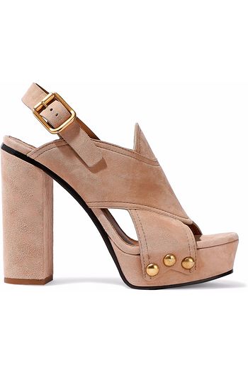 CHLOÉ Cutout suede platform sandals