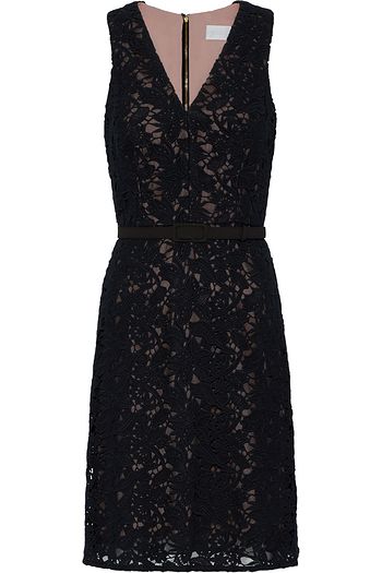 MIKAEL AGHAL Belted guipure lace dress
