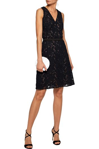MIKAEL AGHAL Belted guipure lace dress