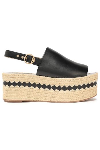 TORY BURCH Leather platform espadrille sandals