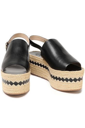 TORY BURCH Leather platform espadrille sandals