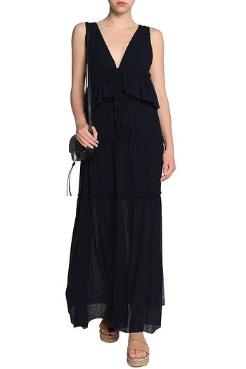 SEE BY CHLOÉ Tiered ribbed-knit maxi skirt