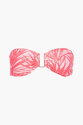 MELISSA ODABASH Barcelona ruched printed bandeau bikini top