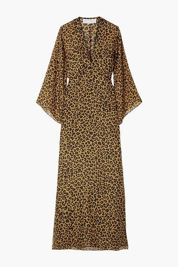 MICHELLE MASON Wrap-effect leopard-print silk-chiffon maxi dress