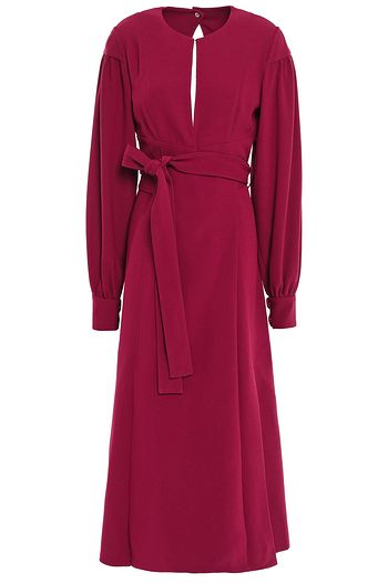 PROENZA SCHOULER Pleated textured-crepe midi wrap dress