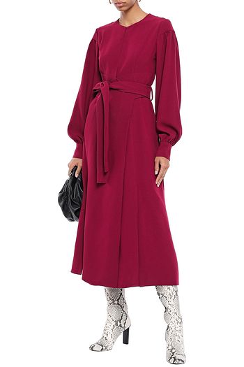 PROENZA SCHOULER Pleated textured-crepe midi wrap dress