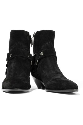 SAINT LAURENT West ring-embellished suede ankle boots