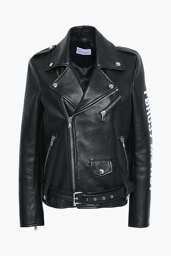 REDVALENTINO Printed leather biker jacket