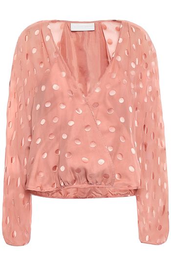 MICHELLE MASON Wrap-effect fil coupé silk-blend chiffon blouse
