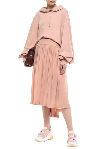 STELLA MCCARTNEY Gathered silk-georgette midi skirt