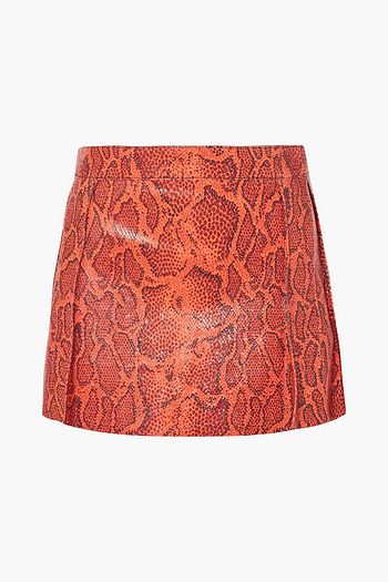 CHLOÉ Snake-effect leather mini skirt