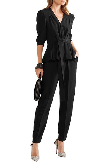 STELLA MCCARTNEY Liliana tie-front cady peplum jumpsuit