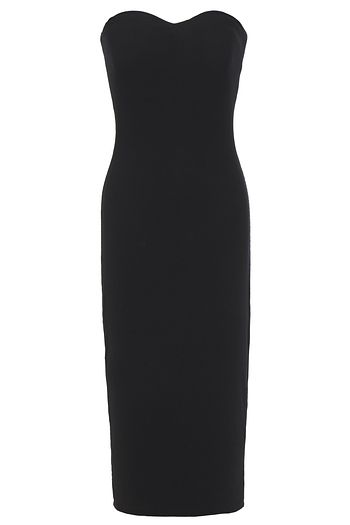 ENZA COSTA Strapless ribbed jersey midi dress