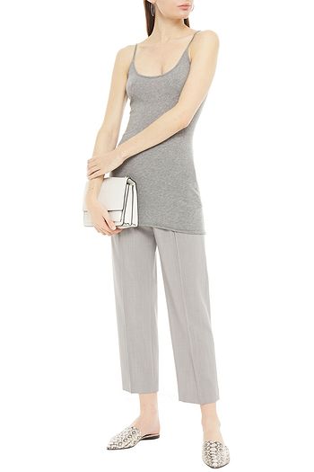 ENZA COSTA Mélange cotton and cashmere-blend jersey tank