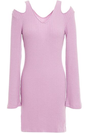 ENZA COSTA Cutout ribbed modal-blend mini dress