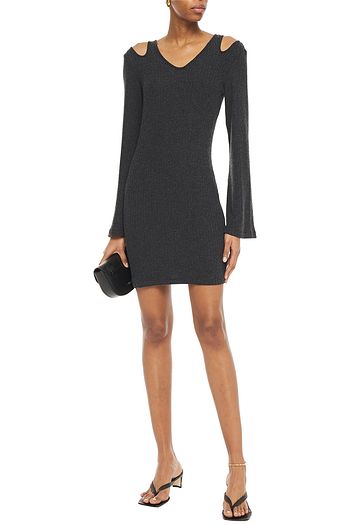 ENZA COSTA Cutout ribbed modal-blend mini dress