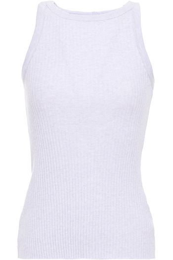 ENZA COSTA Ribbed cotton and cashmere-blend jersey tank