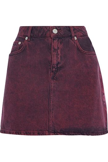GANNI Acid-wash denim mini skirt