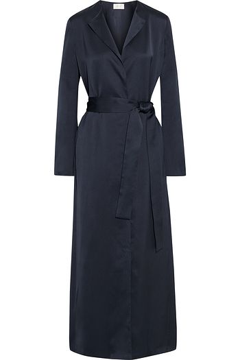 THE ROW Madie belted silk-satin wrap coat