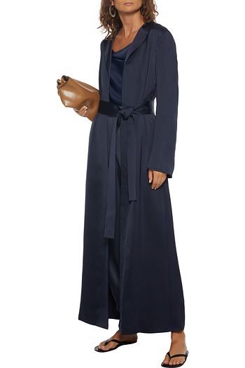THE ROW Madie belted silk-satin wrap coat