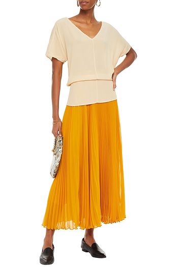 AMERICAN VINTAGE Overland belted frayed washed-silk top
