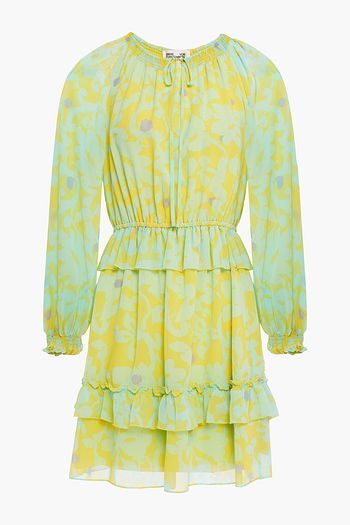 DIANE VON FURSTENBERG Haven gestuftes Minikleid aus Chiffon mit Print