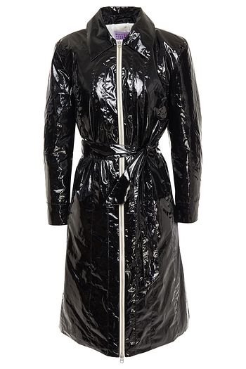 ALEXACHUNG Belted vinyl coat