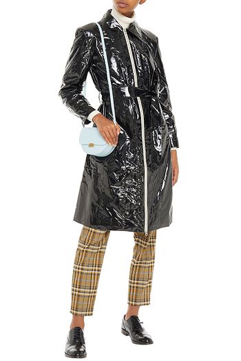 ALEXACHUNG Belted vinyl coat