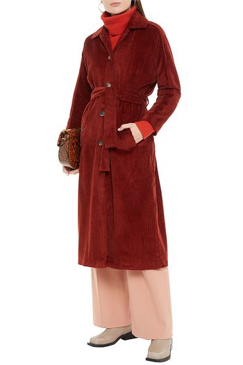 AMERICAN VINTAGE Ibizoo belted cotton-blend corduroy coat