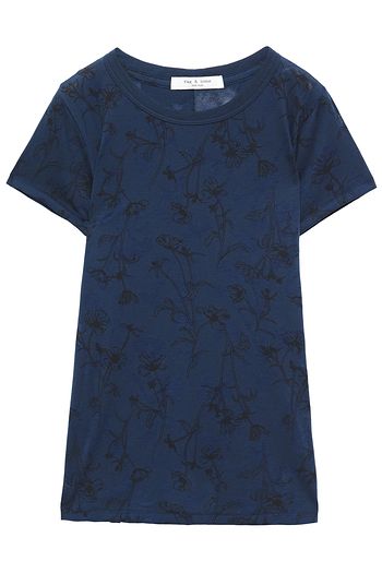 RAG & BONE T-Shirt aus Stretch-Jersey mit floralem Print und Ausbrennmuster