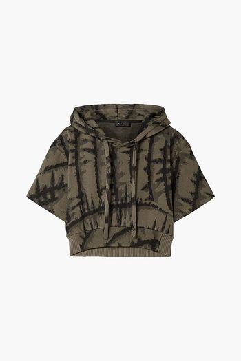 TWENTY MONTRÉAL Hyper Reality cropped tie-dyed cotton-blend jacquard hoodie