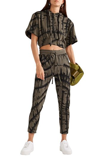 TWENTY MONTRÉAL Hyper Reality cropped tie-dyed cotton-blend jacquard hoodie