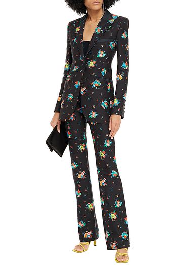 PACO RABANNE Floral-print cotton-blend blazer