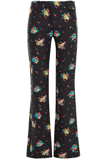 PACO RABANNE Floral-print cotton-blend bootcut pants