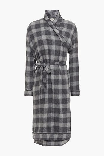 AMERICAN VINTAGE Checked cotton-flannel wrap dress