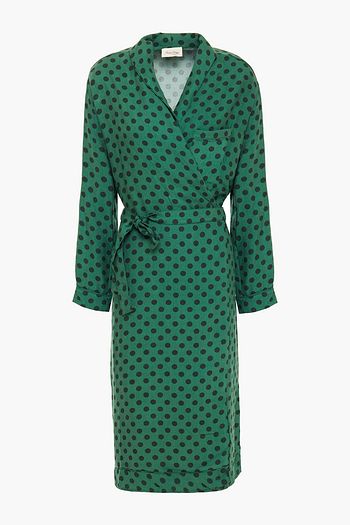AMERICAN VINTAGE Lisa polka-dot twill wrap dress