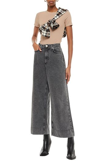 RAG & BONE Hoch sitzende Jeans mit weitem Bein in ausgewaschener Optik