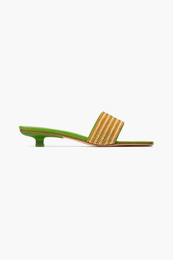 BY FAR Ceni bead-embellished leather sandals