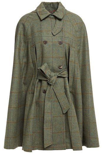 PURDEY Checked wool-tweed cape