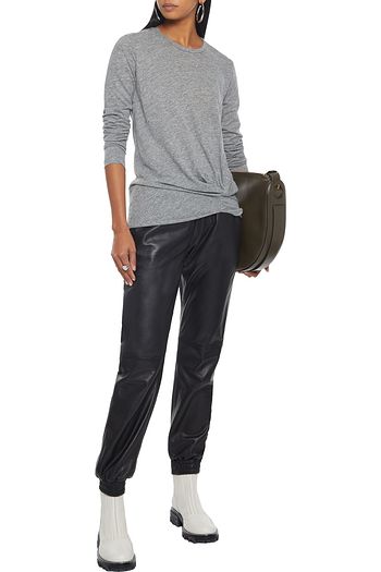 STATESIDE Knotted mélange slub jersey top