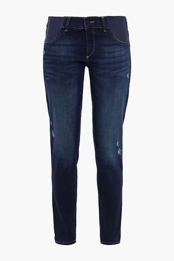 DL1961 Florence maternity distressed mid-rise skinny jeans