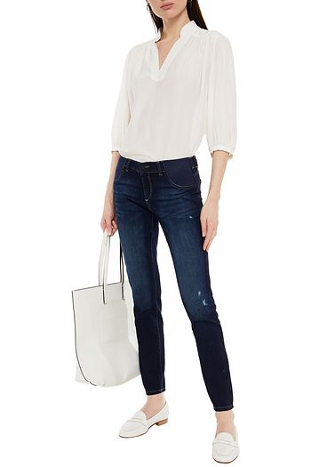 DL1961 Florence maternity distressed mid-rise skinny jeans
