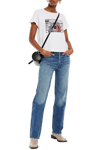RE/DONE High Rise Loose faded high-rise straight-leg jeans